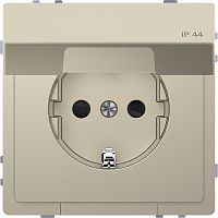 Розетка с заземлением без рамки Schneider Electric Merten D-Life 1-м. крышка шторки IP44 сахара картинка